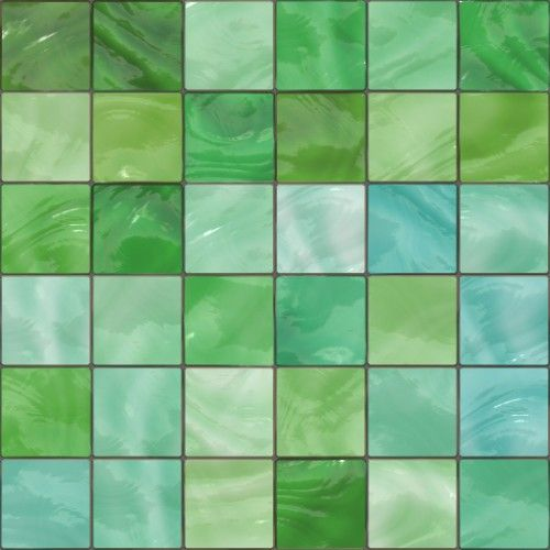 Green glass mosaic tiles
