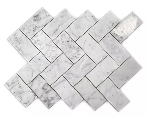 Arrow White Marble Mosaic Tiles