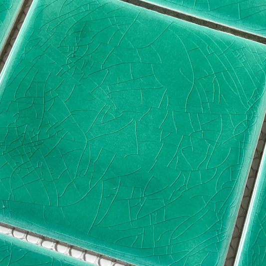 Green Crackle Glazed Porcelain Pool Tiles